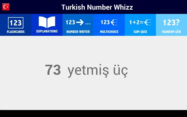 Turkish Number Whizz android App screenshot 3